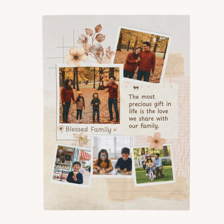 Personalized  Plush Blanket - Family 1