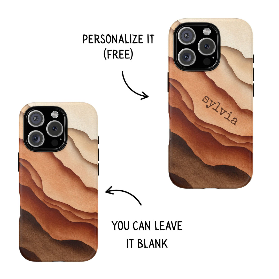 Personalized Tough Phone Case Abstract Warm Tones