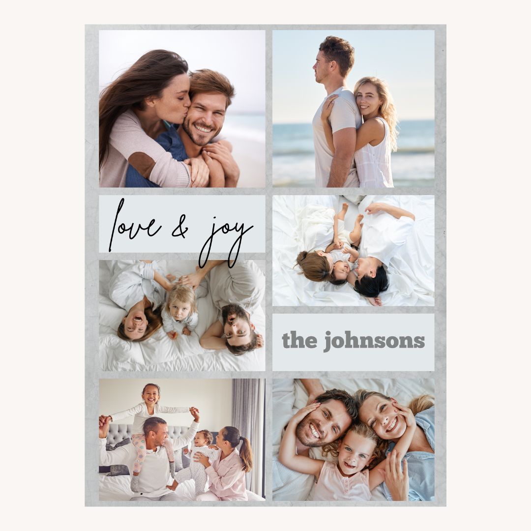 Personalized  Plush Blanket - Love And Joy