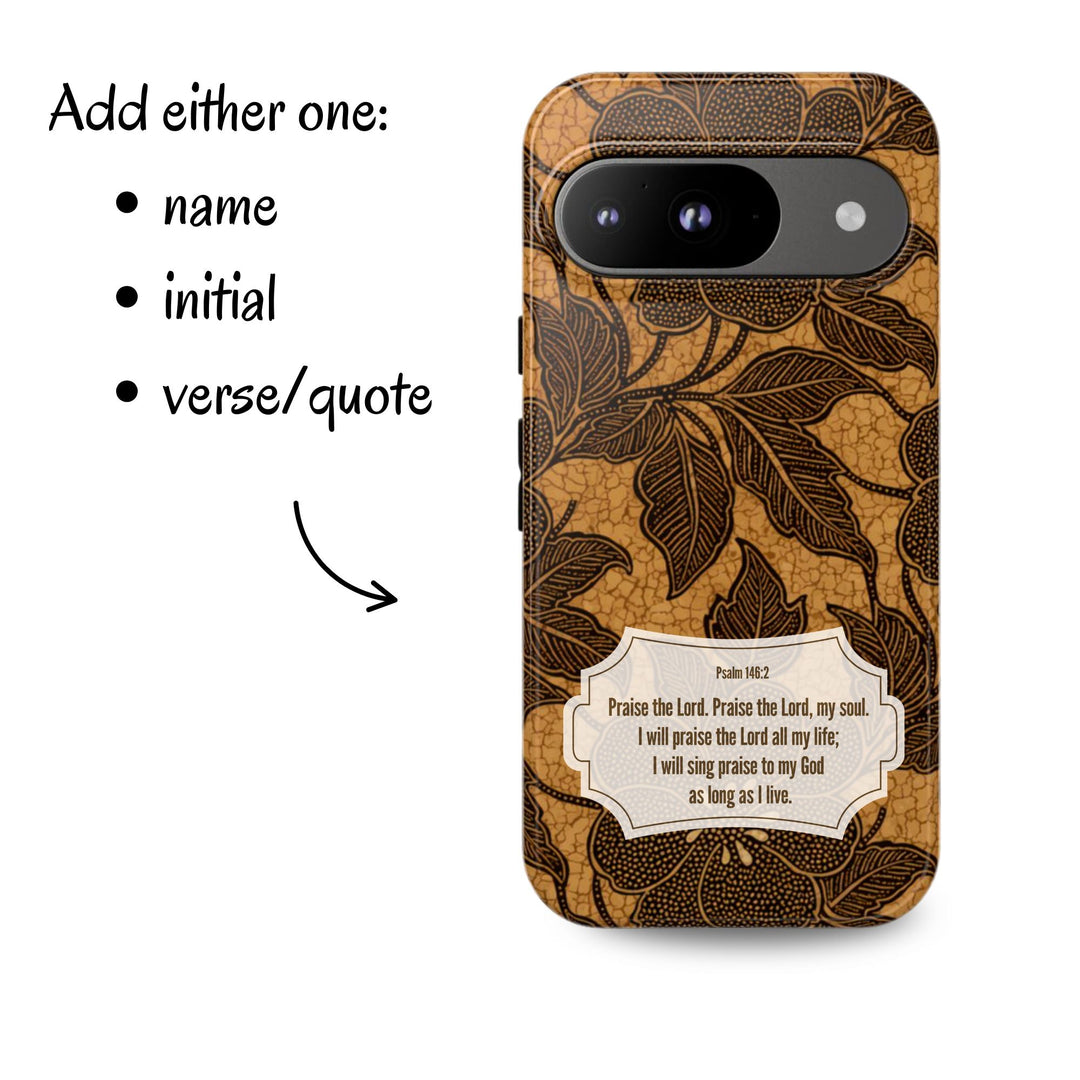 Traditional Batik Pattern Tough Phone Cases Personalizable - Brown Batik Grid 2