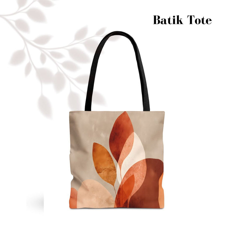 Abstract Print Tote Bag -   Orange Floral