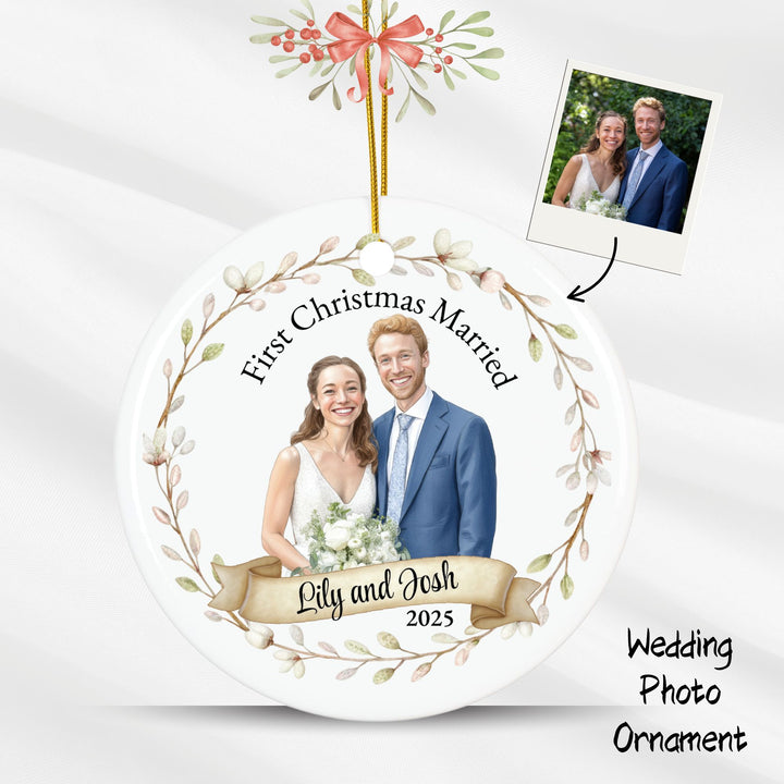 Personalized Photo Christmas Ornament: Wedding Picure Ornament 2