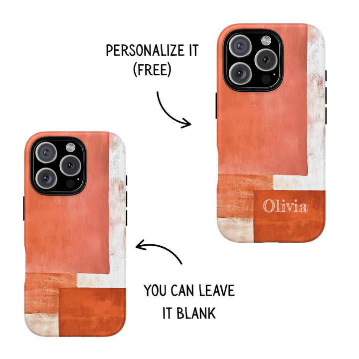 Personalized Tough Phone Case Abstract Orange