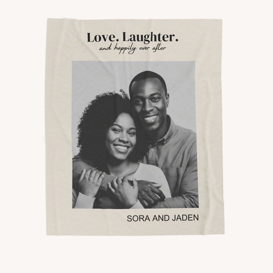 Personalized  Plush Blanket - Love Laughter