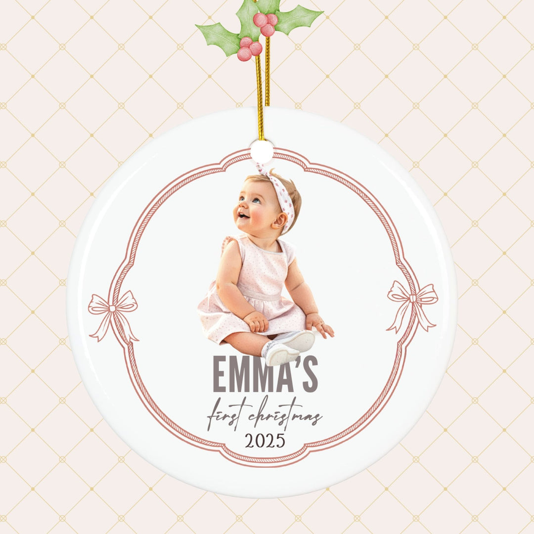 Personalized Photo Christmas Ornament: First Baby Ornament