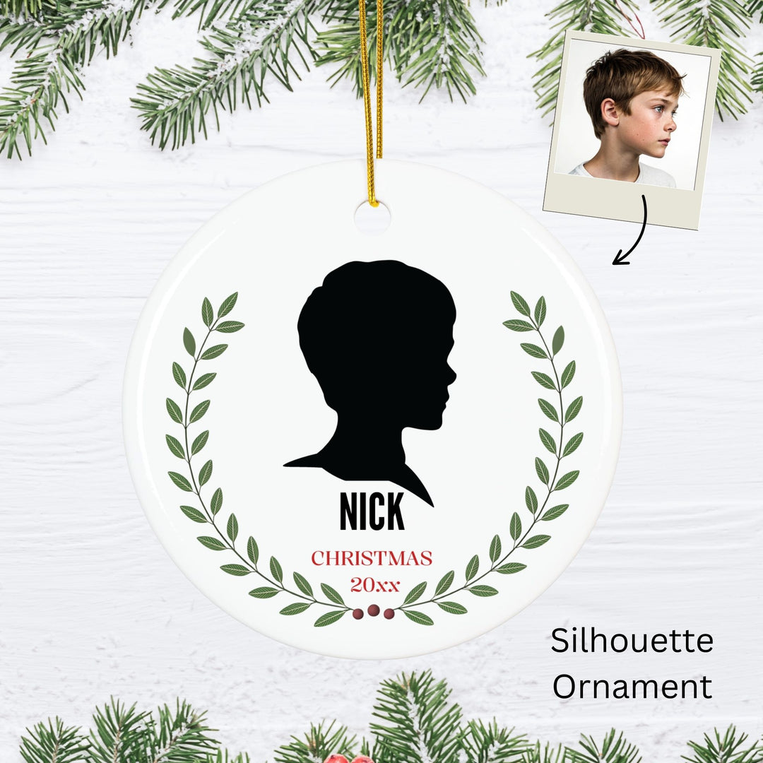 Personalized Photo Christmas Ornament: Children's Silhouette Ornament
