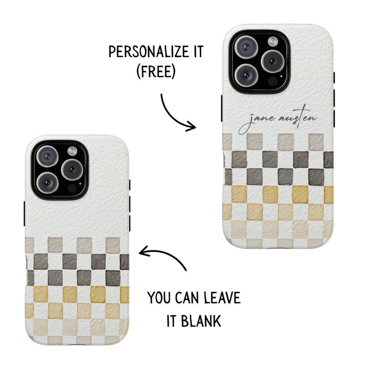 Personalized Tough Cases - Minimalist Grey Checker 2