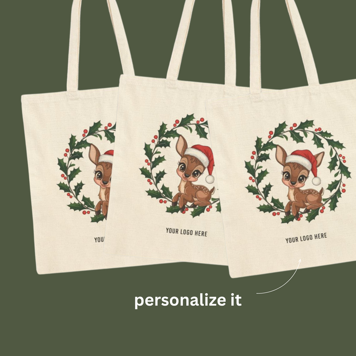 Personalized Group Holiday Tote Bags