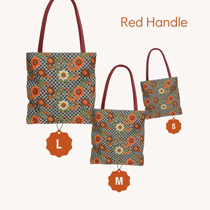 Batik Print Tote Bag -   Aesthetic Floral 4