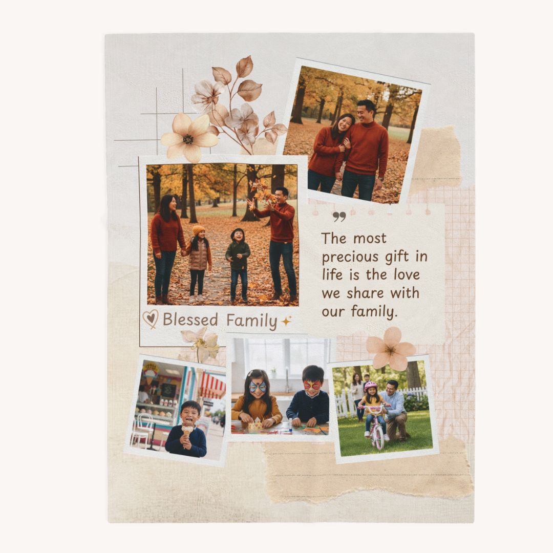 Personalized  Plush Blanket - Family 1