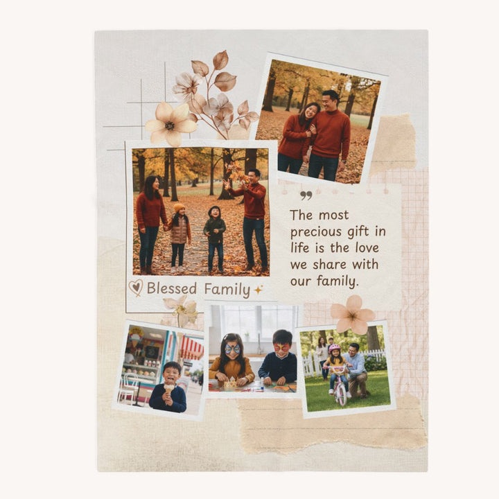 Personalized  Plush Blanket - Family 1