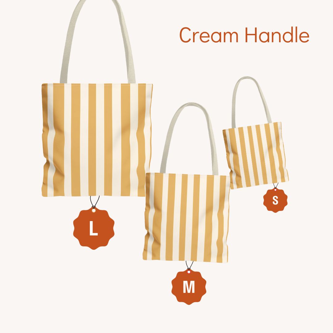 Yellow Stripes Print Tote Bag