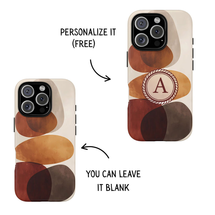 Tough Phone Case Personalized - Warm Tones Abstract 1