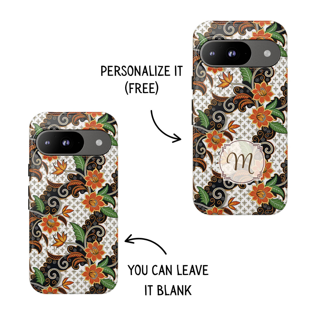 Modern Batik Pattern Tough Phone Cases Personalizable - Flower 2