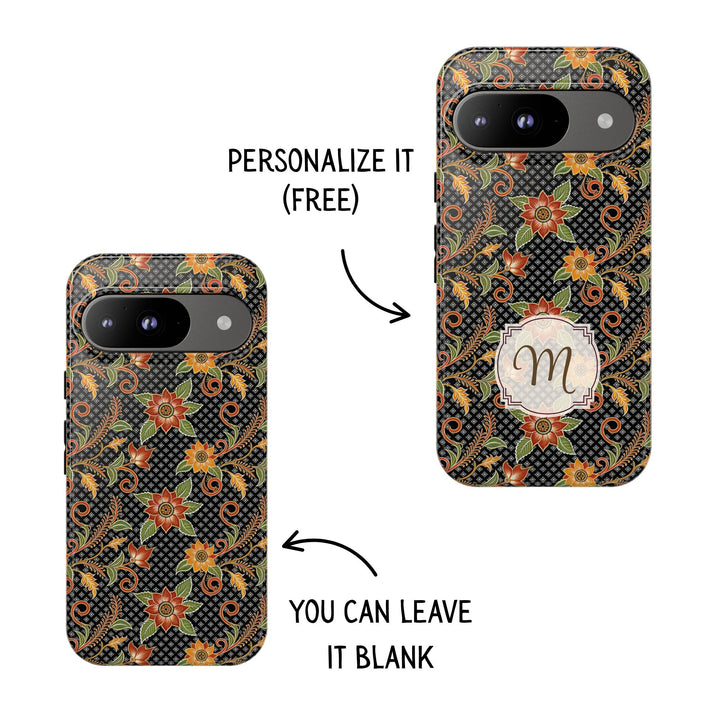 Modern Batik Pattern Tough Phone Cases Personalizable - Flower 3