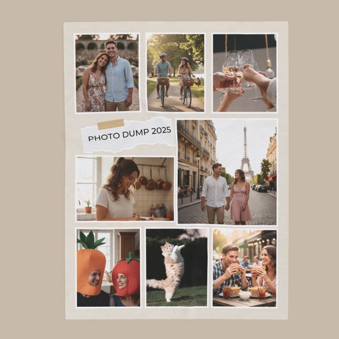 Personalized  Plush Blanket - Photo Dump 1