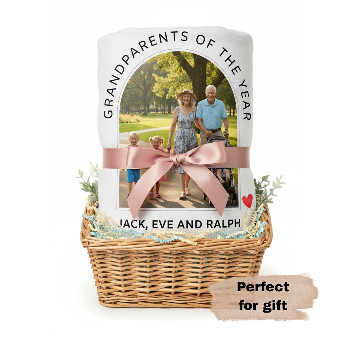 Personalized  Plush Blanket - Grandparents Of The Year