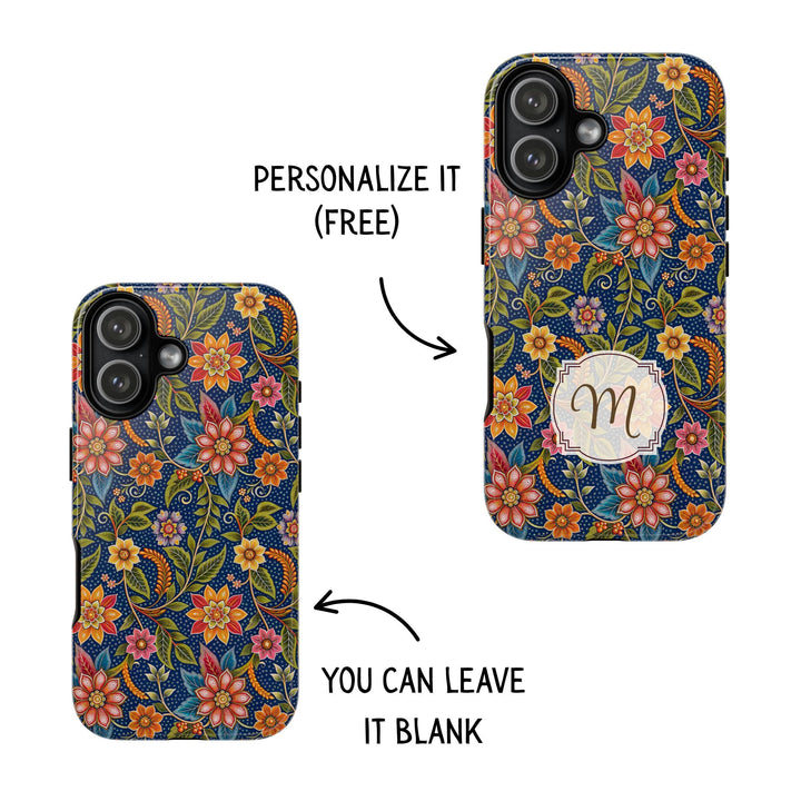 Modern Batik Pattern Tough Phone Cases Personalizable - Flower 6