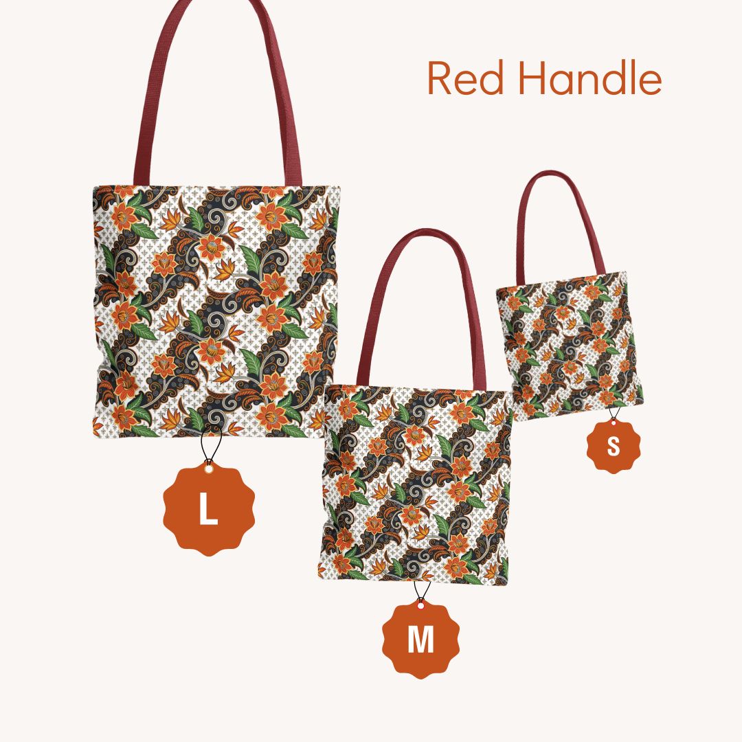 Batik Print Tote Bag -  Batik Flower 2