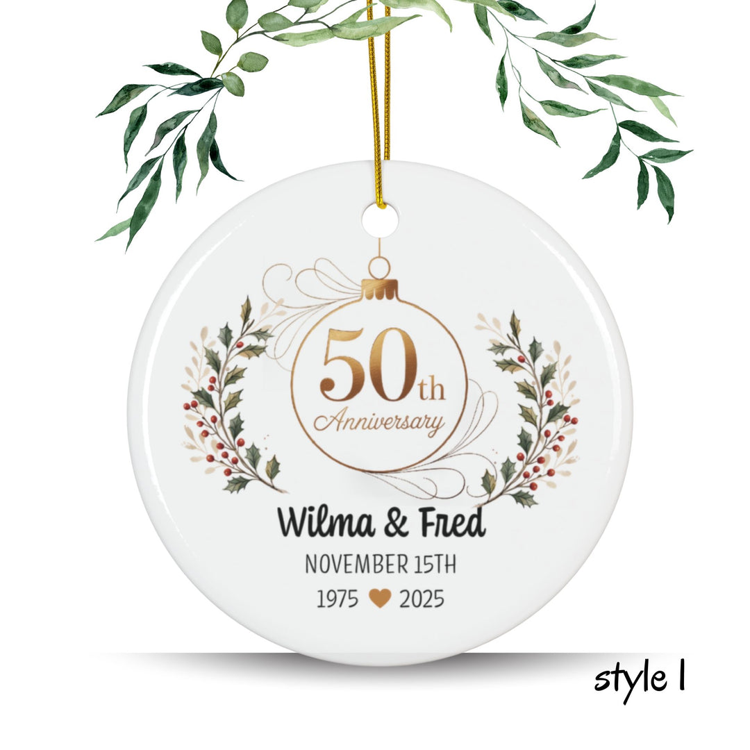 Personalized Christmas Ornament: 50th Anniversary