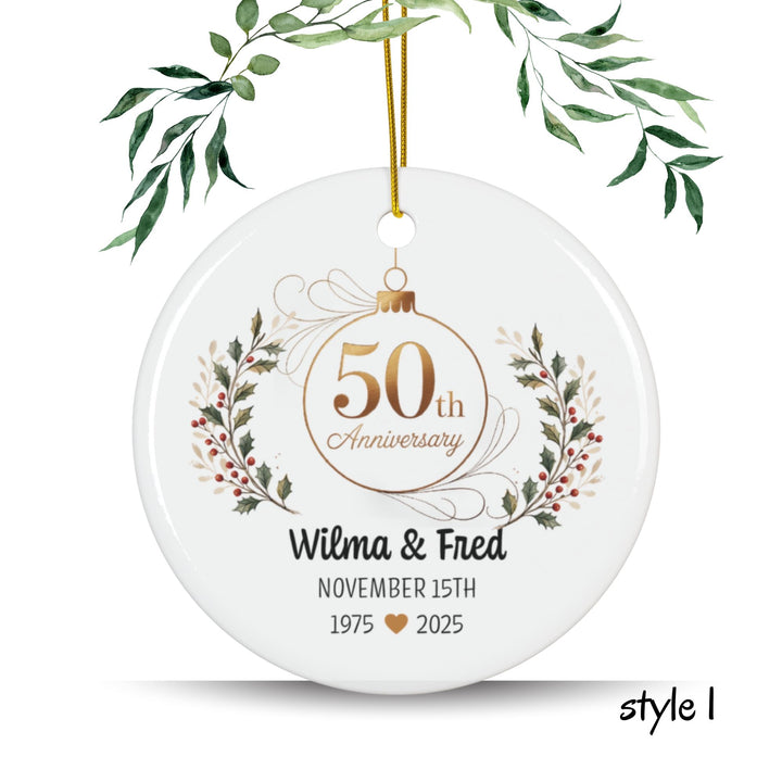 Personalized Christmas Ornament: 50th Anniversary