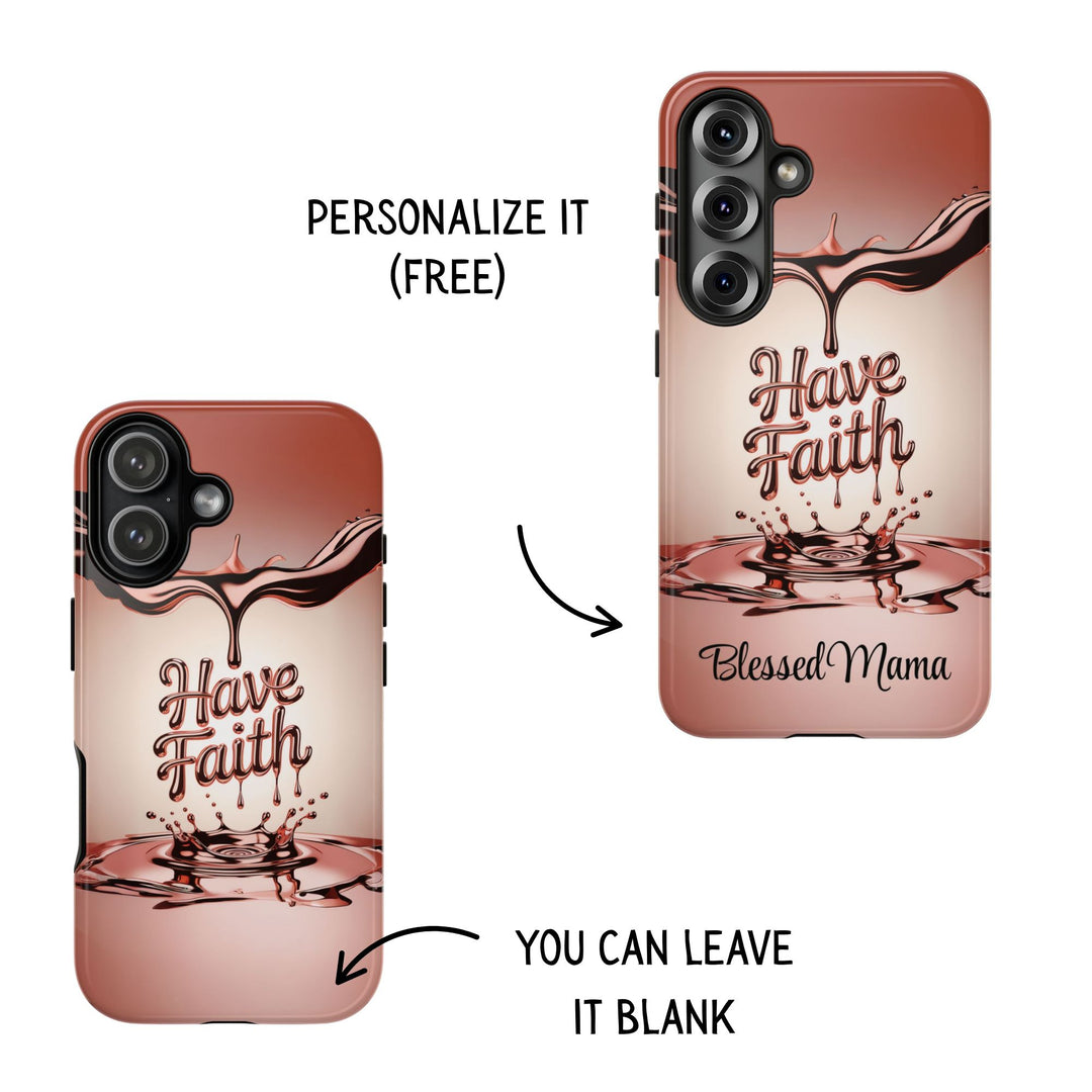 Personalized Rose Gold Faith Inspired Tough Phone Case