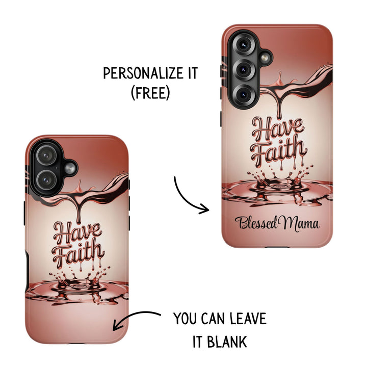 Personalized Rose Gold Faith Inspired Tough Phone Case