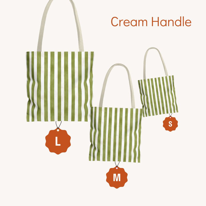Green Stripes 2 Print Tote Bag