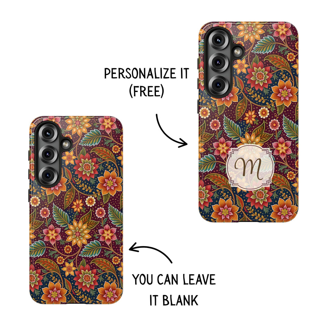 Modern Batik Pattern Tough Phone Cases Personalizable - Flower 14