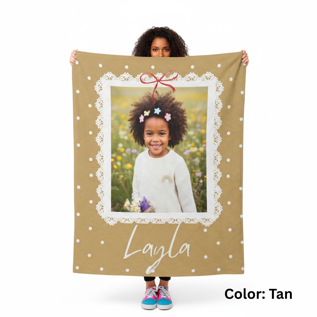 Personalized  Plush Blanket - Girly Frame