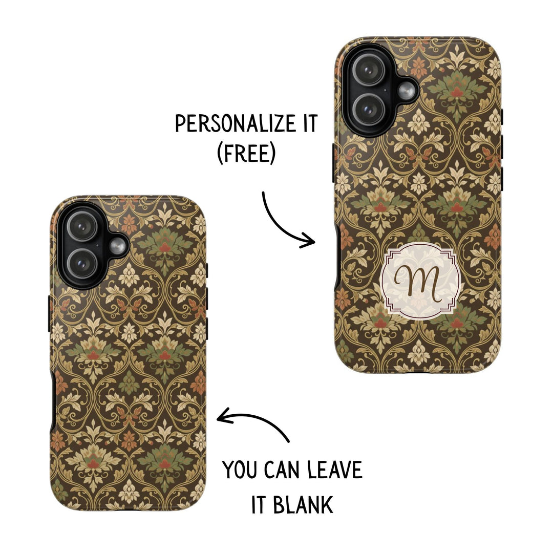 Traditional Batik Pattern Tough Phone Cases Personalizable - Elegant Floral