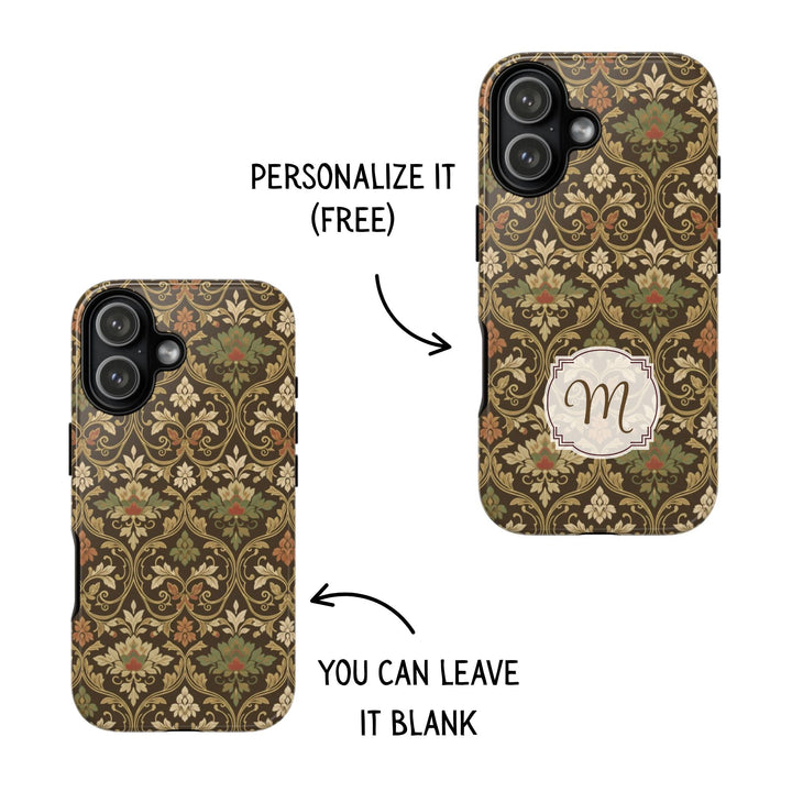 Traditional Batik Pattern Tough Phone Cases Personalizable - Elegant Floral