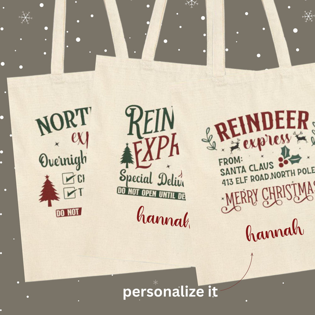 Personalized Holiday Tote Bags With Name