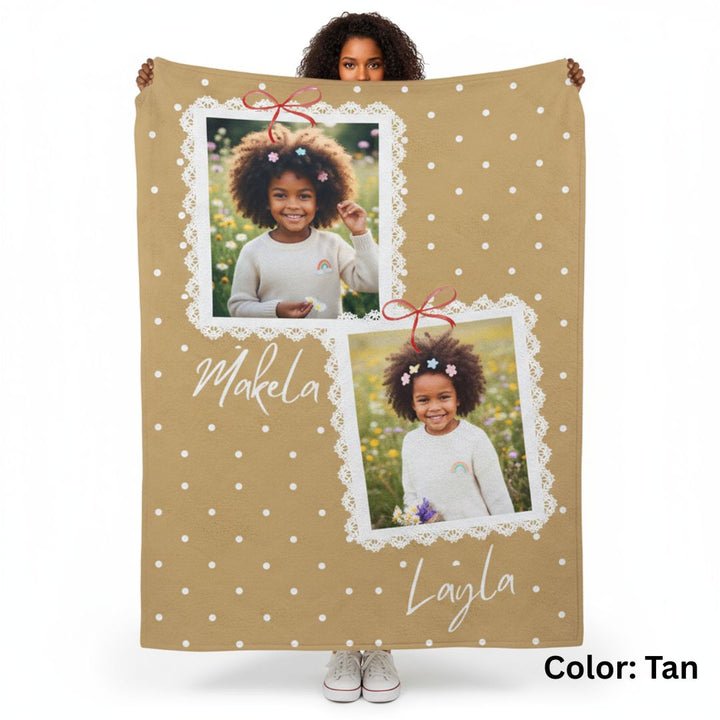 Personalized  Plush Blanket - Girly Double Frames