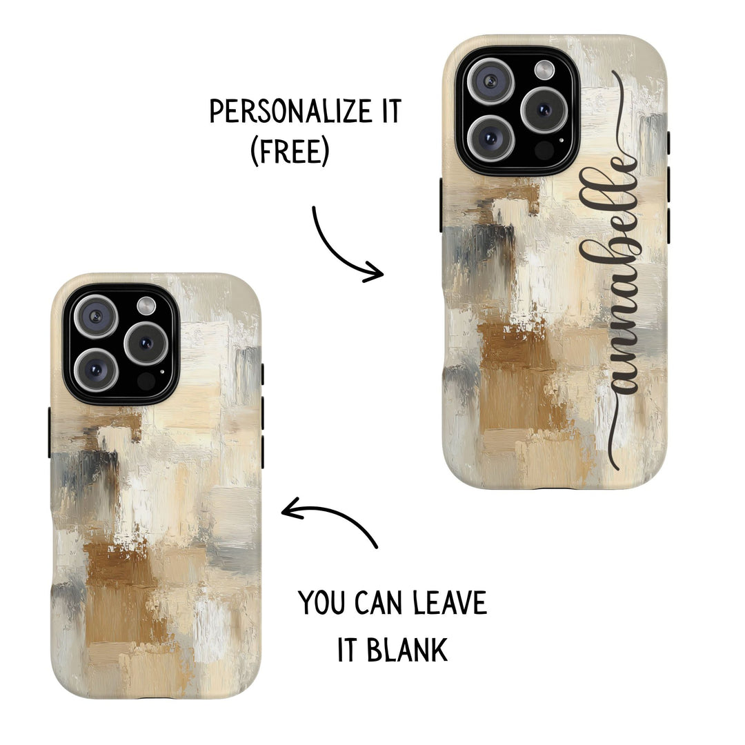 Personalized Tough Phone Case, iPhone, Samsung, Pixel, Abstract  Grey