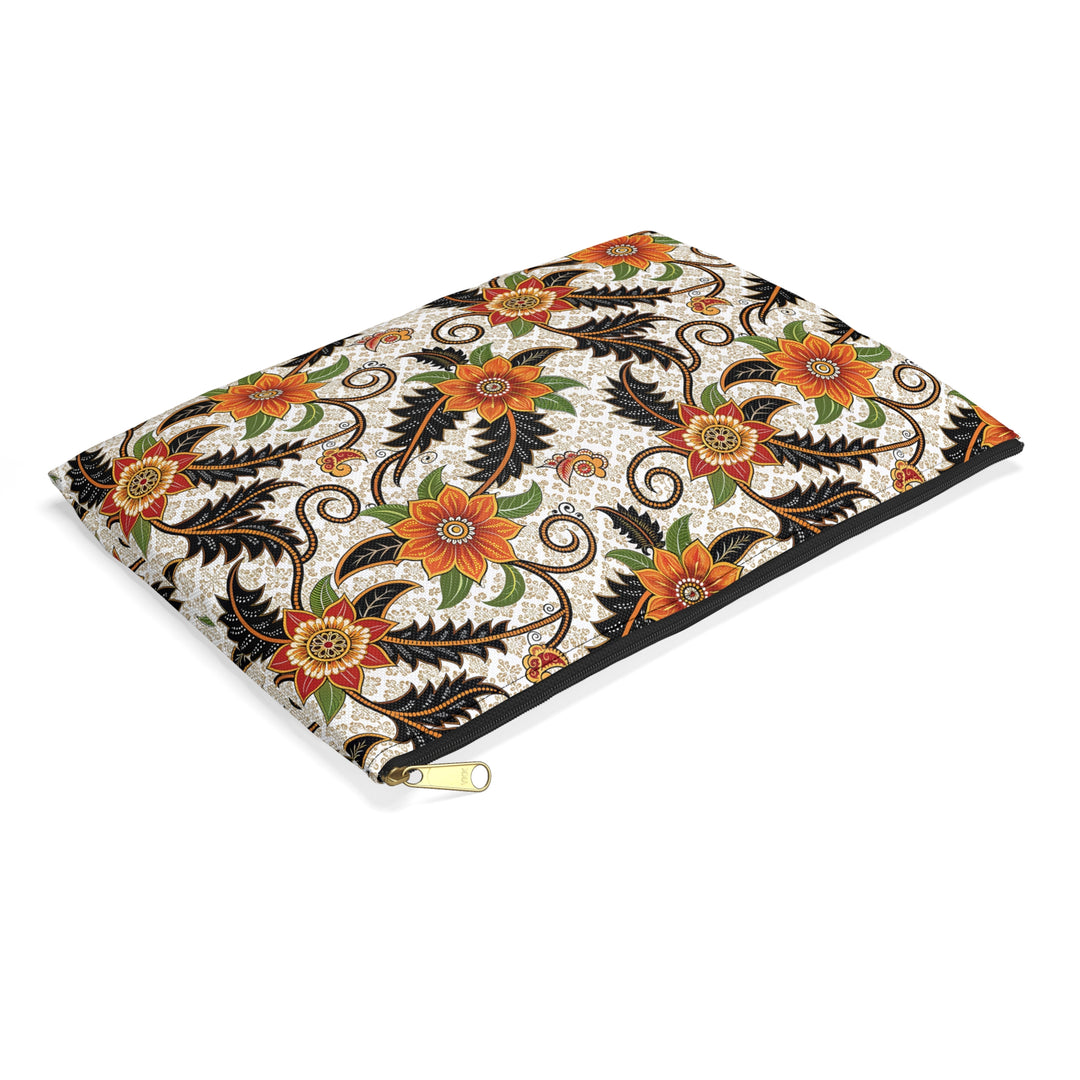 Batik Print Makeup And Accessory Pouch -  Aesthetic Floral 2