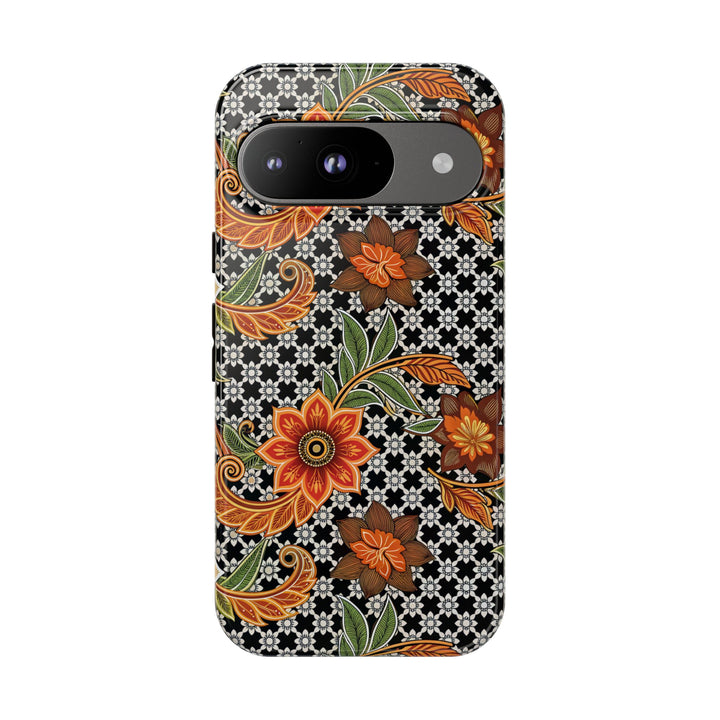Modern Batik Pattern Tough Phone Cases Personalizable - Aesthetic Floral 4