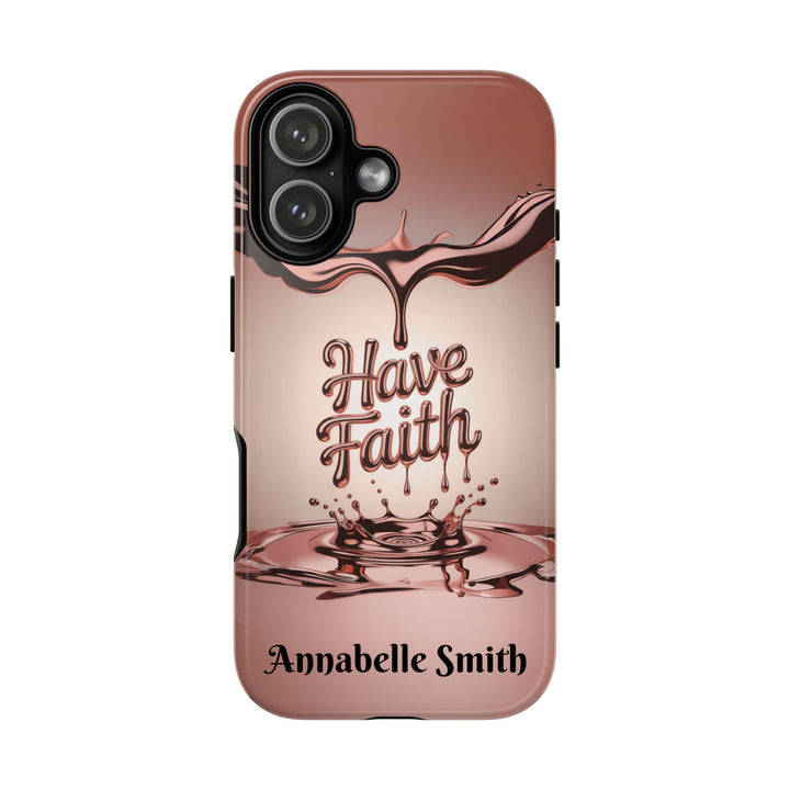 Personalized Rose Gold Faith Inspired Tough Phone Case