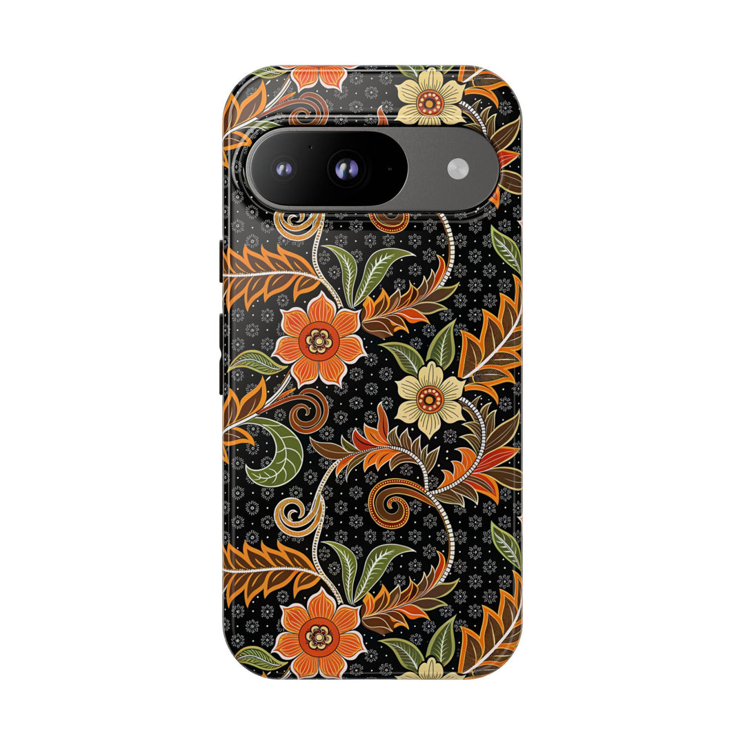 Modern Batik Pattern Tough Phone Cases Personalizable - Aesthetic Floral 1