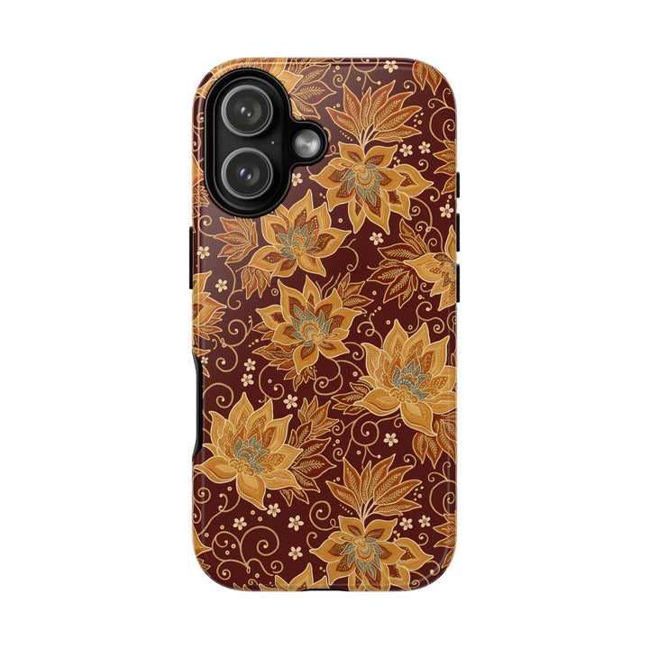 Traditional Batik Pattern Tough Phone Cases Personalizable - Flower Design 1