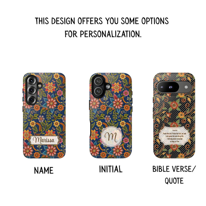 Modern Batik Pattern Tough Phone Cases Personalizable - Flower 6