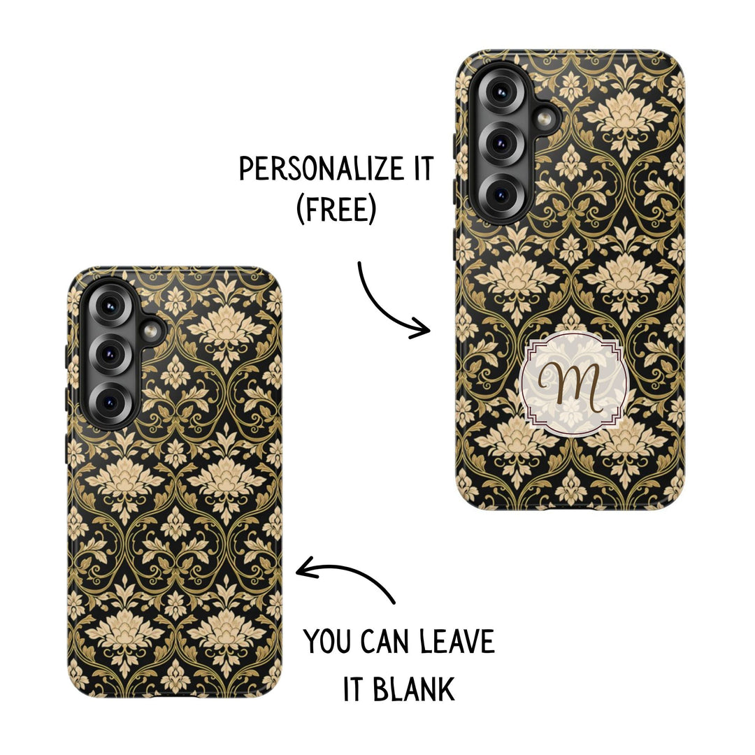 Traditional Batik Pattern Tough Phone Cases Personalizable - Neutral Grid