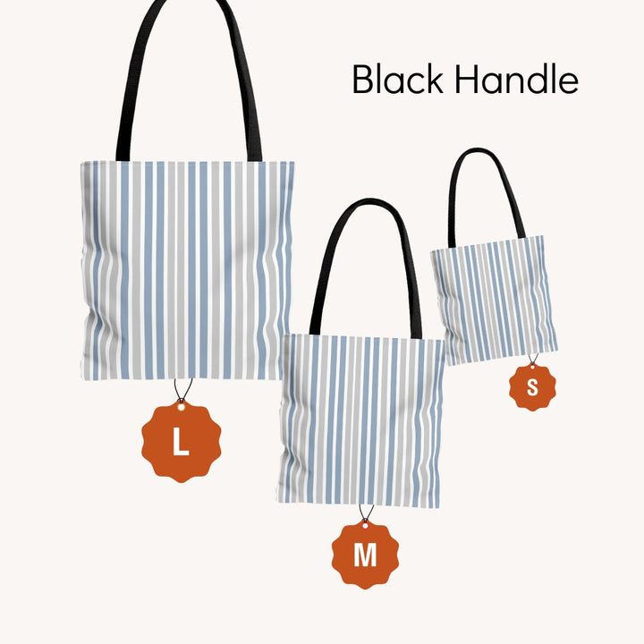 Blue Stripes Print Tote Bag