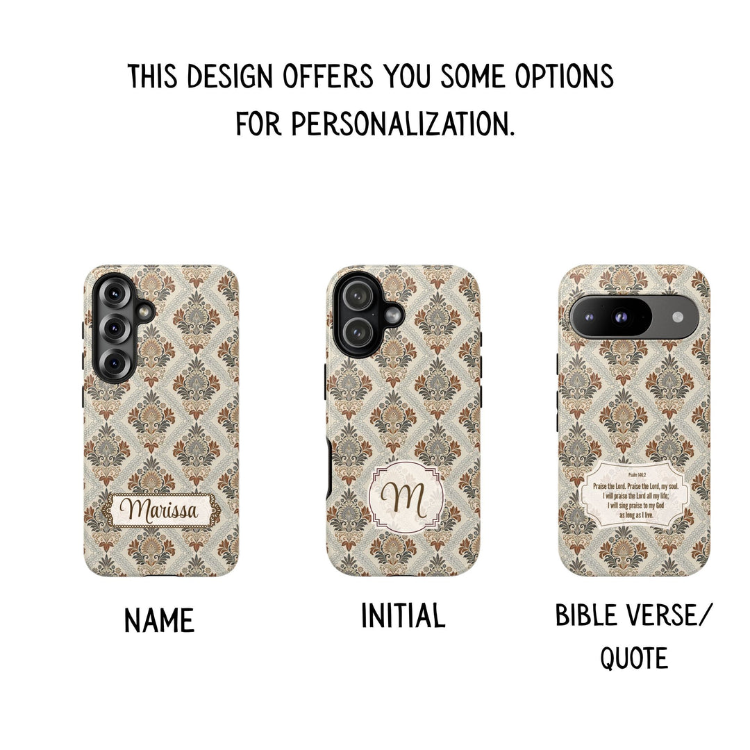 Modern Batik Pattern Tough Phone Cases Personalizable - Toile 3