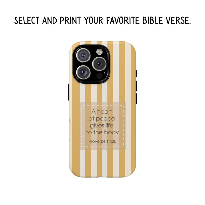 Personalized Tough Phone Case Yellow Stripe
