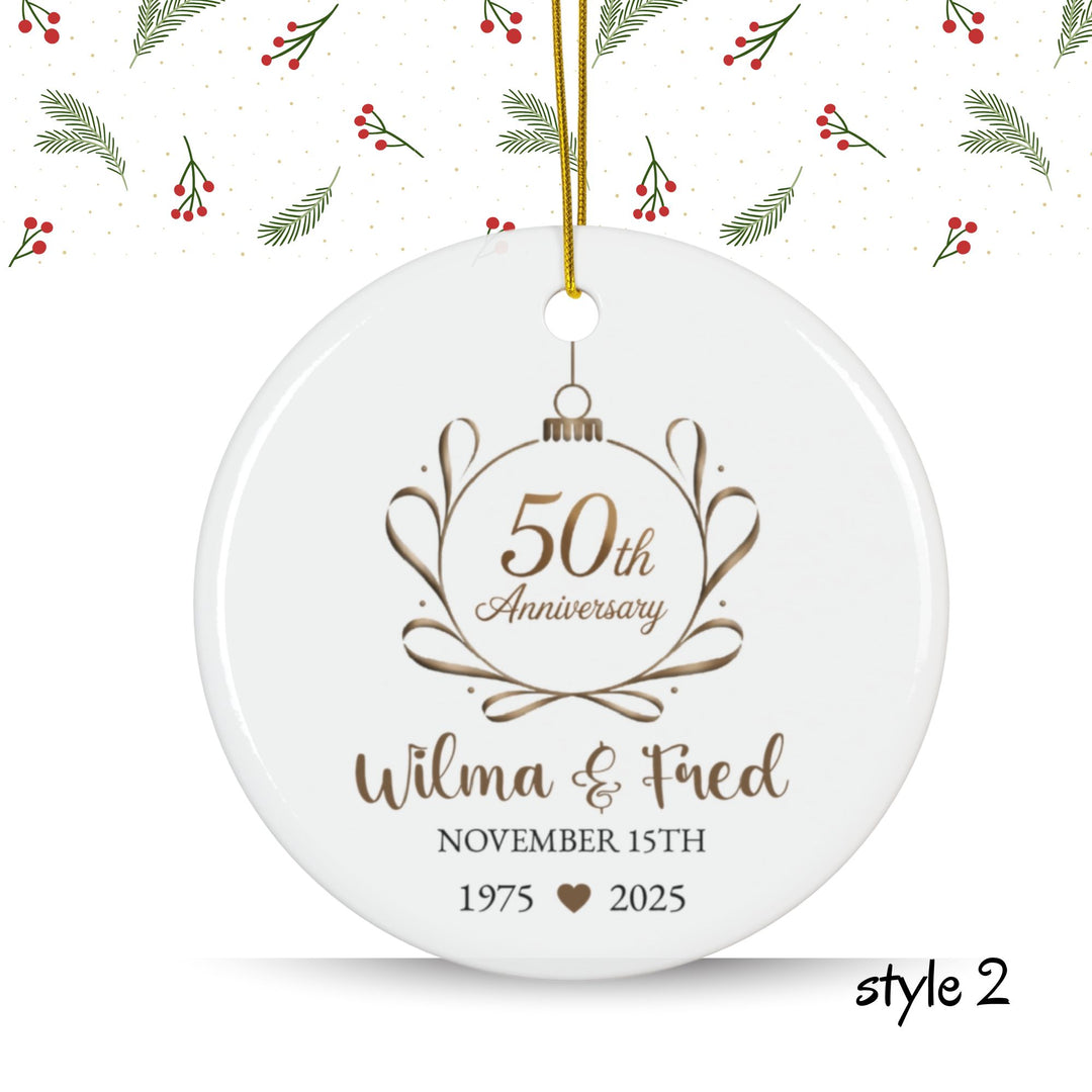 Personalized Christmas Ornament: 50th Anniversary