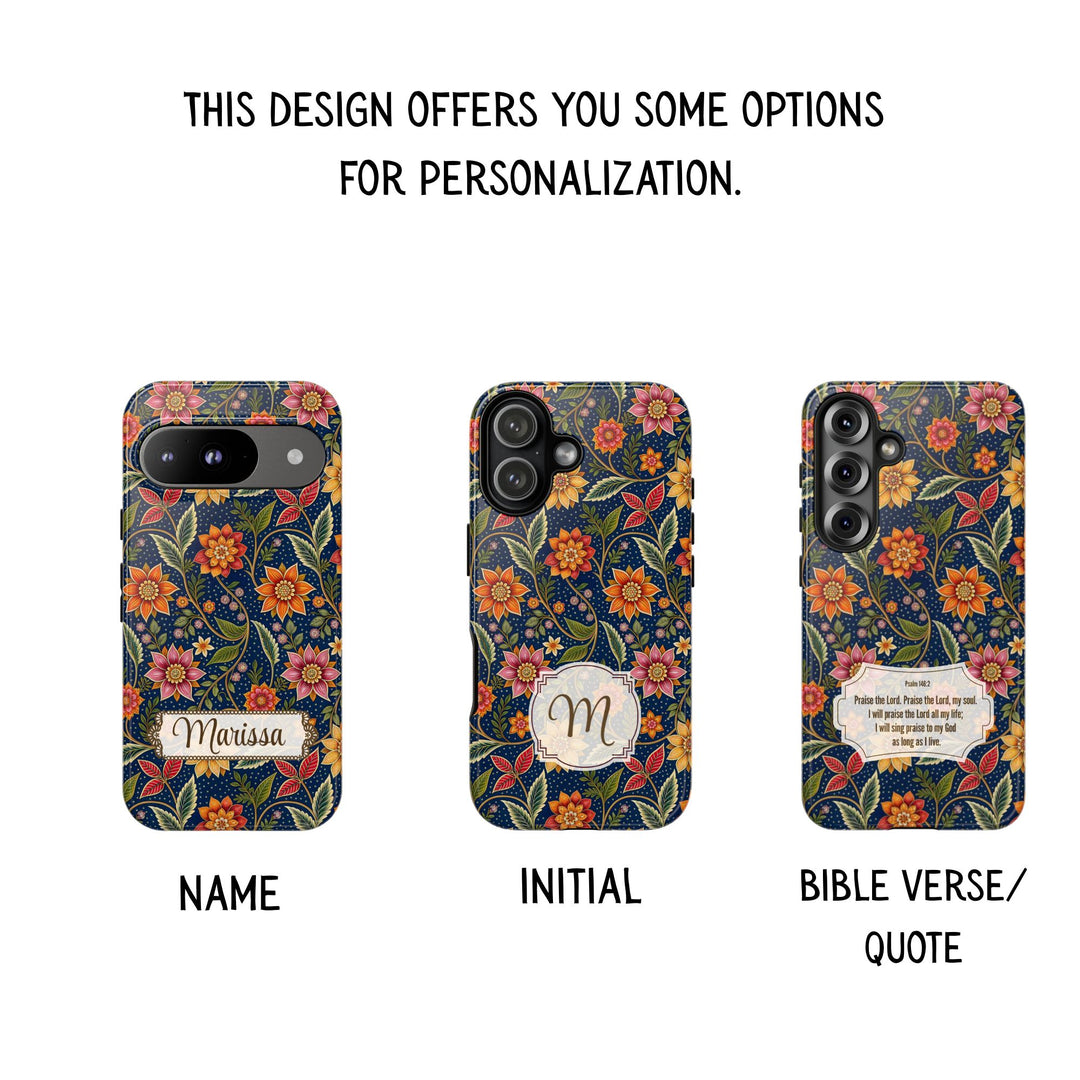Modern Batik Pattern Tough Phone Cases Personalizable - Flower 7