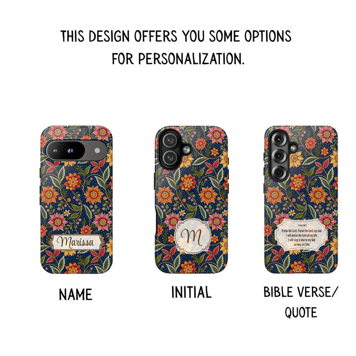 Modern Batik Pattern Tough Phone Cases Personalizable - Flower 7