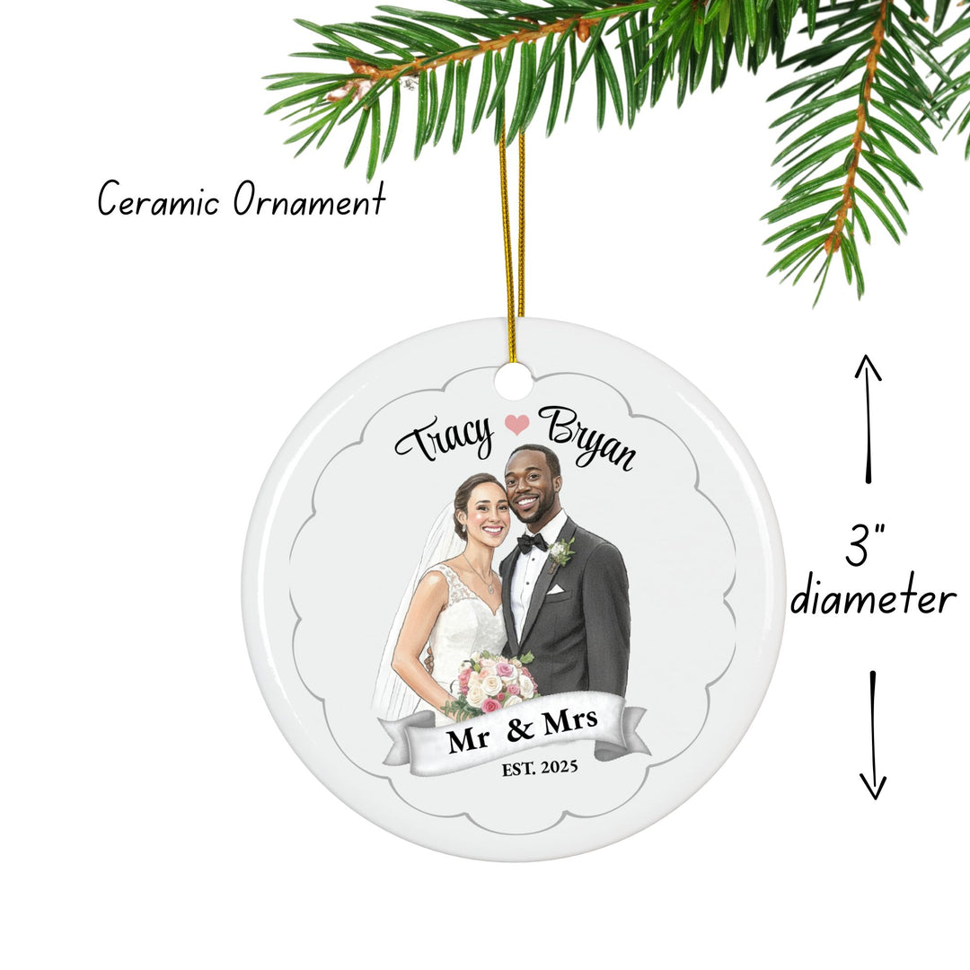 Personalized Photo Christmas Ornament: Wedding Picure Ornament