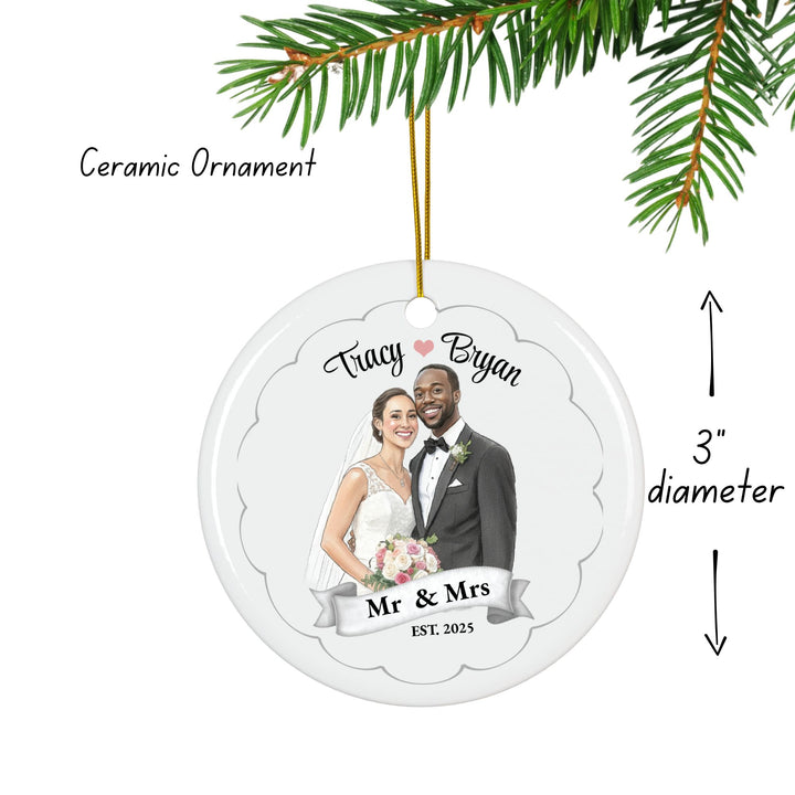 Personalized Photo Christmas Ornament: Wedding Picure Ornament
